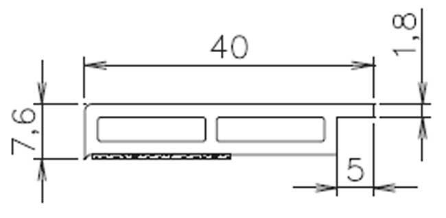 Plat profiel pvc 91032 wit 7x40cm L6.5m