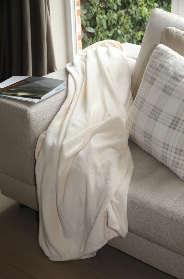 Plaid Grand Luxe beige 100% polyester 150 x 200 cm