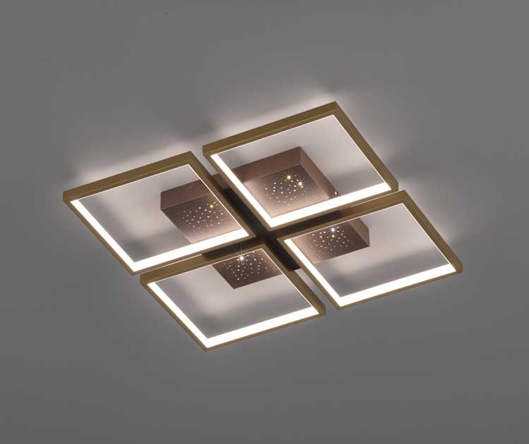 Plafonnier 4x LED 11W - Rouille/Brun