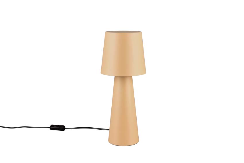 Lampe de table - rose pastel - E27 - sans ampoule - Ø 16 cm - hauteur 40 cm