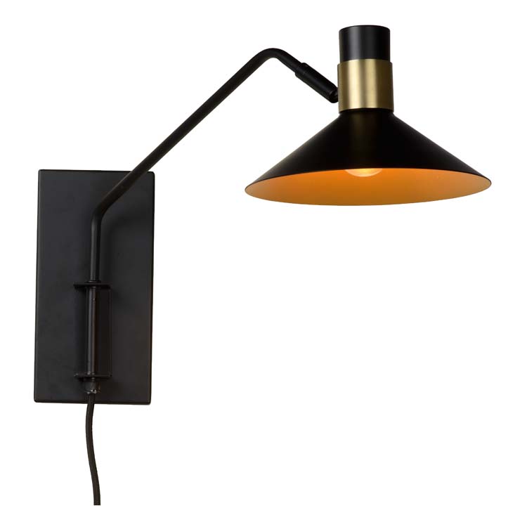 Lucide PEPIJN - Wandlamp - E14 - 3 StepDim - Zwart