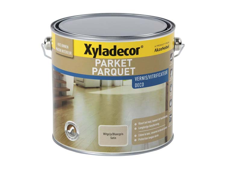 Xyladecor Deco vitrificateur parquet satin 2,5l blanc gris