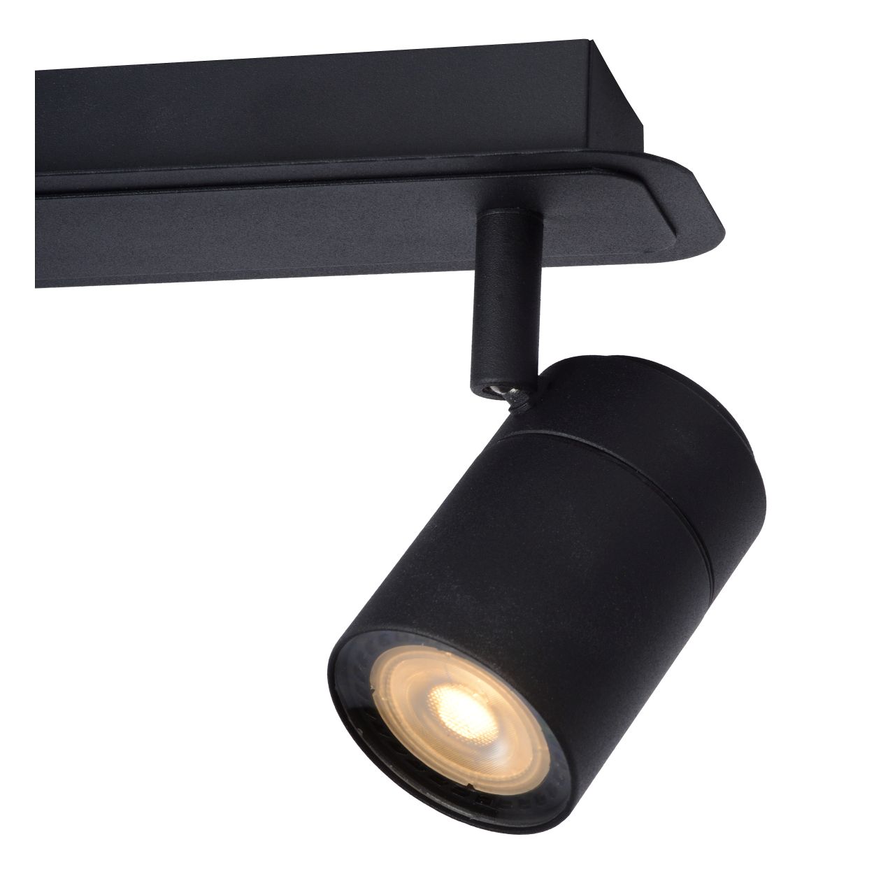 LENNERT - Plafondspot Badkamer - LED Dimb. - GU10 - 2x5W 3000K - IP44 - Zwart