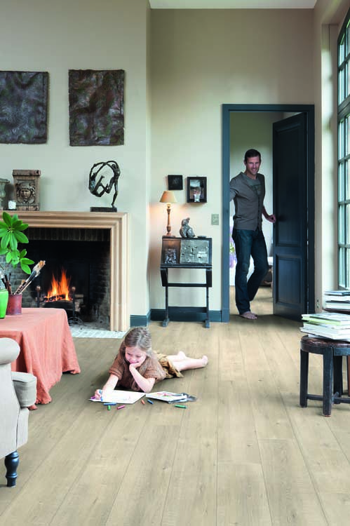 Staal Quick-step Impressive ultra Beige eik met zaagsneden