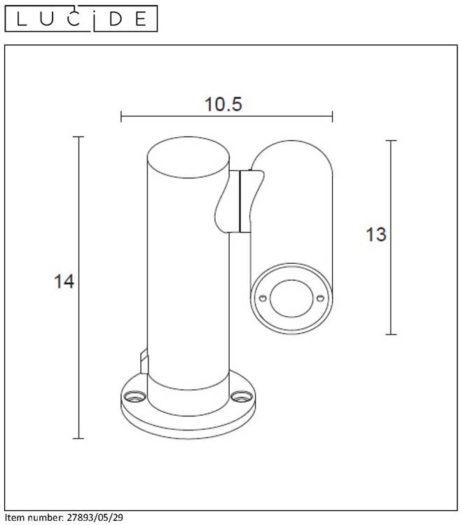 Lucide TATUM - Tuinspot Buiten - LED - 1x4,5W 3000K - IP65 - Antraciet