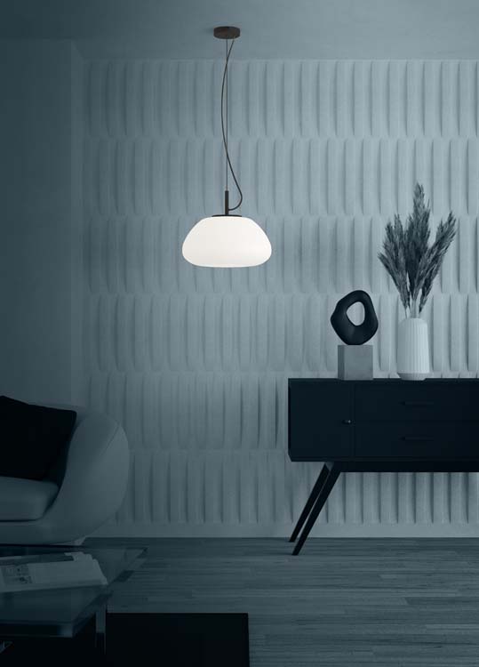 Lampe suspendue Semlab 1xE27 noir/opal matte