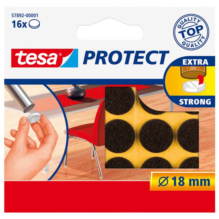 Beschermvilt Tesa rond bruin 18mm