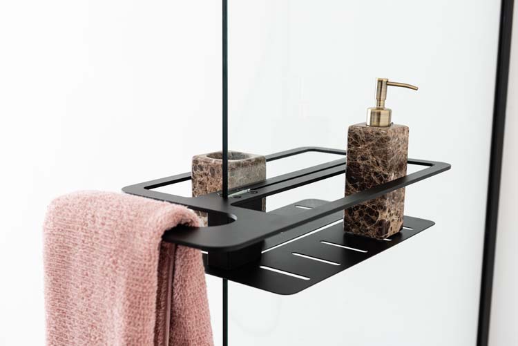 Etagère de douche Aranka noir mat