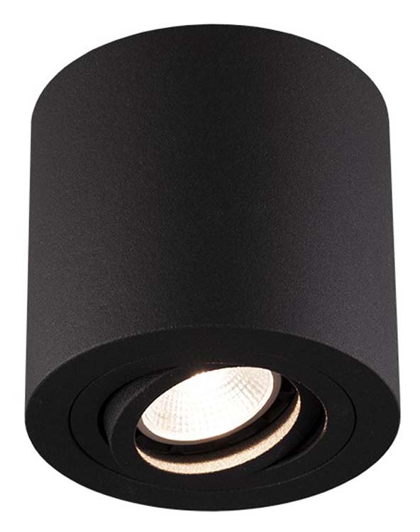 Spot de plafond rond noir GU10 max 50W