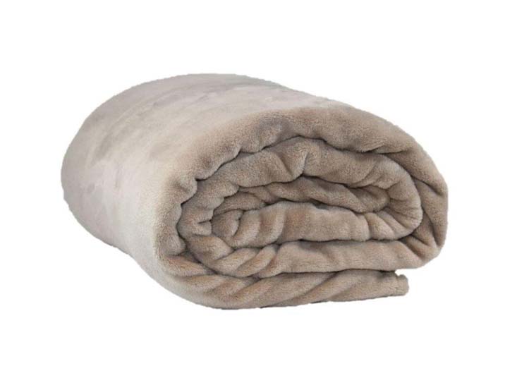 Plaid microfibre grand luxe taupe 100% polyester 150 x 200 cm