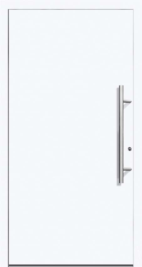 Porte extérieure pvc anti-effraction avec finition alu Varno blanc L980 X H2180 mm D