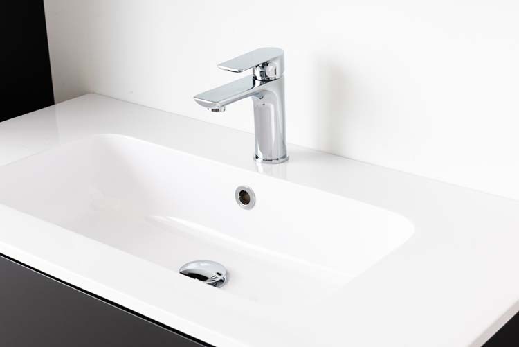 Meuble salle de bain Puro noir mat 900mm lavabo brillant