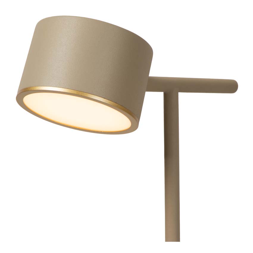 Lucide GIAN - Tafellamp - LED Dimb. - 1x9W 2700K - Taupe