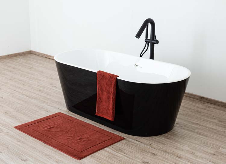 Baignoire à poser Belle noir/blanc excl robinette