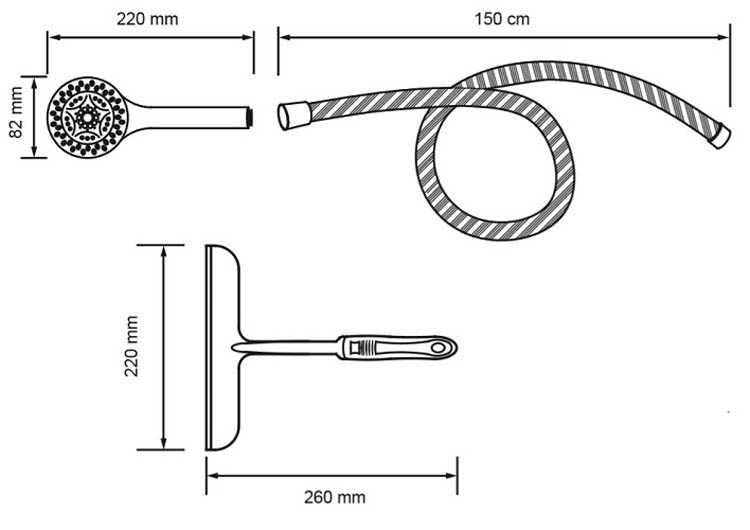 Handdoucheset chroom met douchewisser