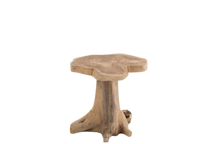 Bijzettafel Amy teak naturel bruin 40 x 38 x 41 cm