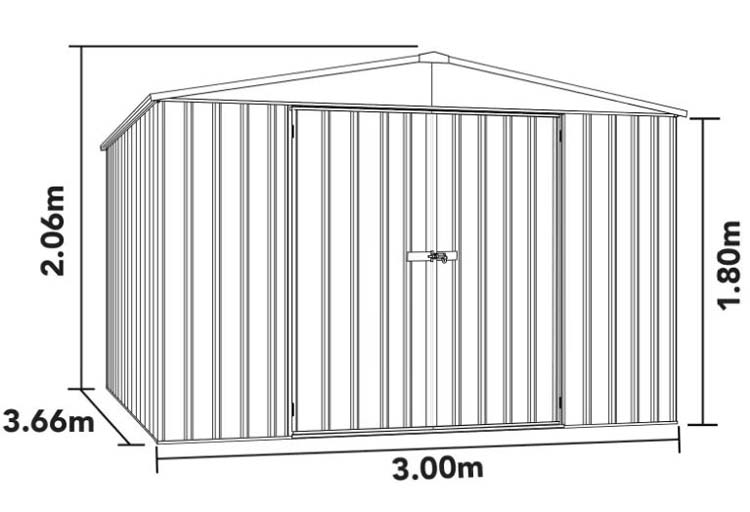 Maison de jardin acier Samber XL 300x366x206cm