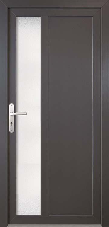 Porte extérieure pvc anthra/blanche G sur mesure Lippe orna