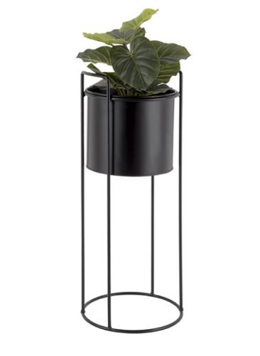 Pot de fleurs noir avec standard hauteur 80 cm