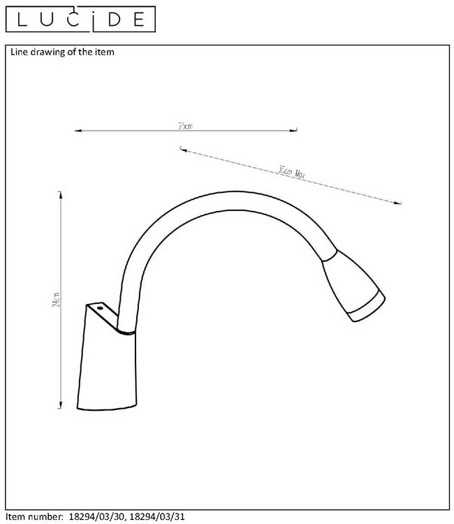 Lucide GALEN-LED - Bedlamp - LED - 1x3W 3000K - Wit