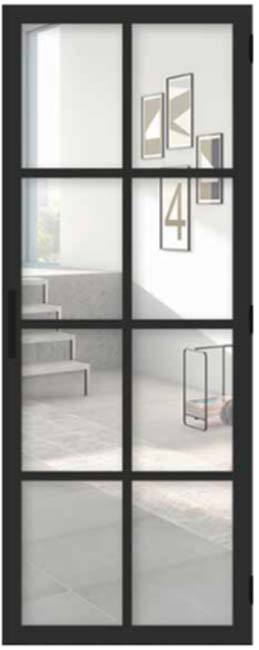 Bloc-porte 63cm steel look feeling 8R verre clair 201.5cm