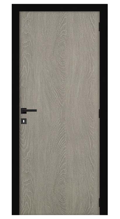 Complete deur honing uran grey oak 83x201.5cm + zwarte deurkast 16.5cm