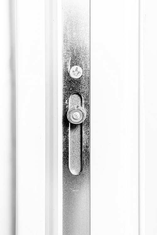 Porte ext. avec 2 lignes transparante PVC blanc G 980x2180mm