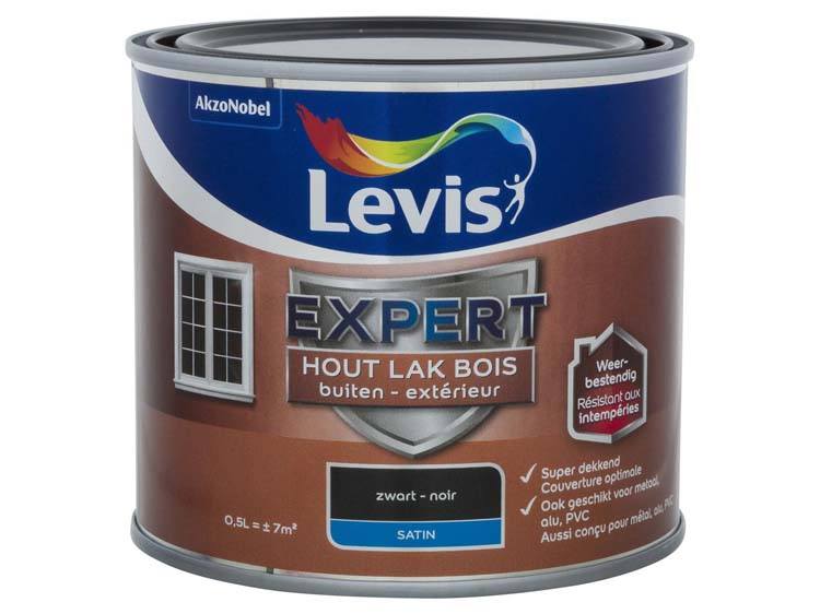 Levis Expert lak buiten zijdeglans 0,5l zwart