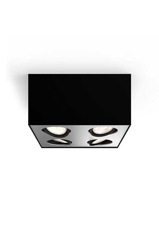 Spot de plafond - 4x4,5W - LED intégré - 2000LM - Noir