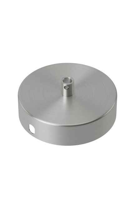 Support de plafond rond nickel 100 mm 1 trou