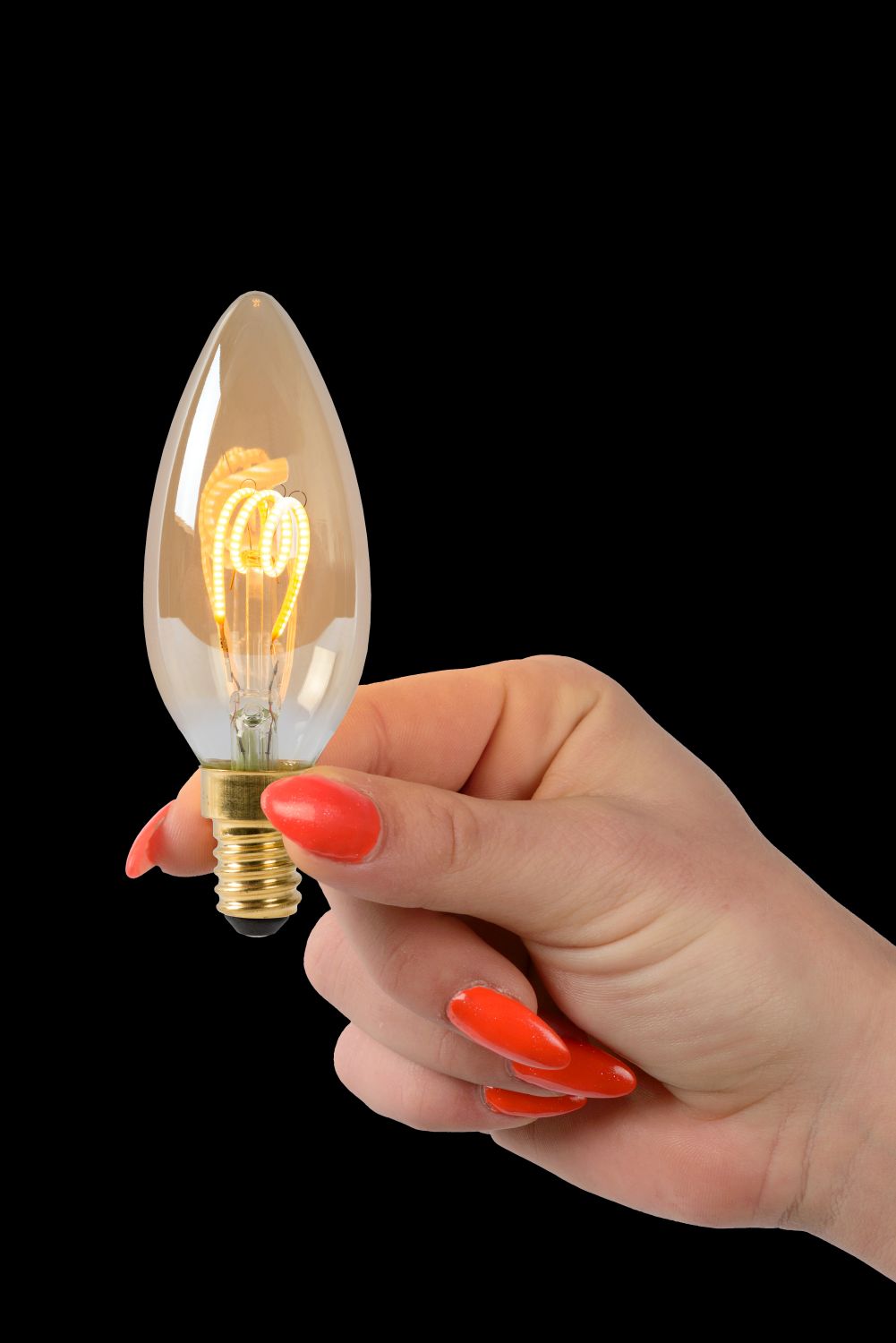 LED Bulb - Filament lamp - Ø 3,5 cm - Dimb - E14 - 1x3W - Amber