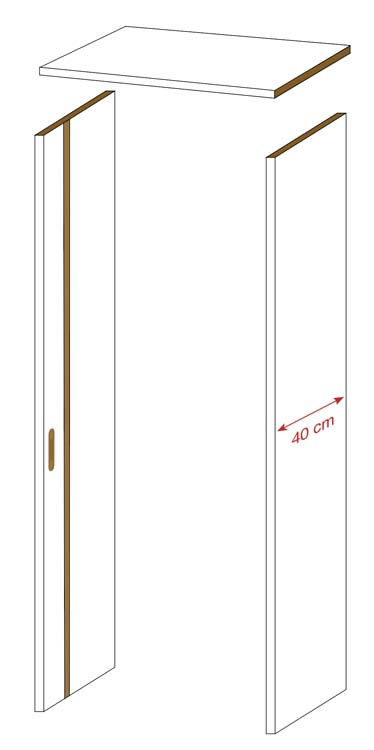 Doorgang 40cm zonder deurlijsten invisible flat MDF 201.5cm te verven