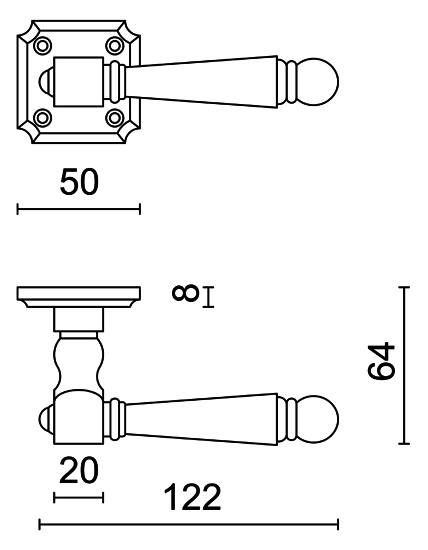 Deurklink zwart Genua 12cm