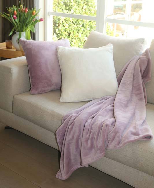 Plaid micofibre 150x200 cm grand luxe mauve