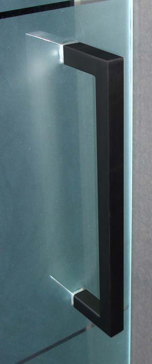 Deurtrekker voor glazen deur vierkant zwart 31.9 cm