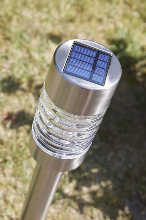 Solar tuinlamp met grondspie Firenze chroom 6 lumen