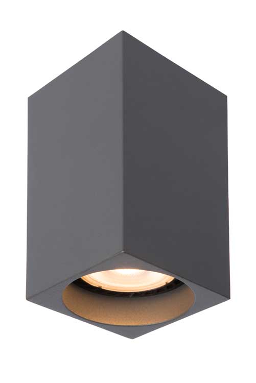 Lucide DELTO - Plafondspot - LED Dim to warm - GU10 - 1x5W 3000K/2200K - Grijs