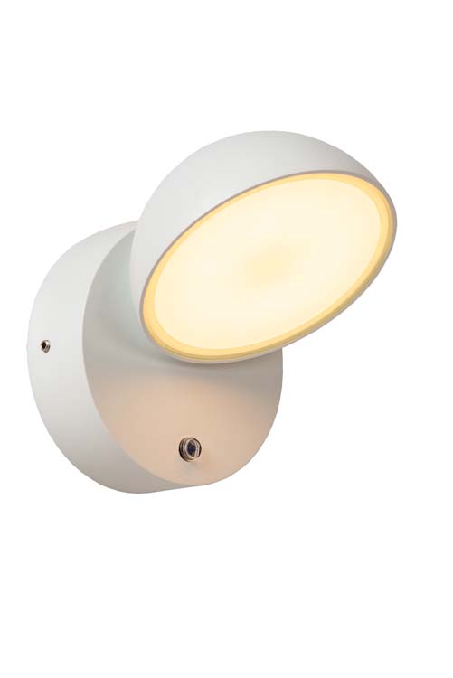 Lucide FINN - Applique murale Extérieur - LED - 1x12W 3000K - IP54 - Détecteur Jour/Nuit - Blanc