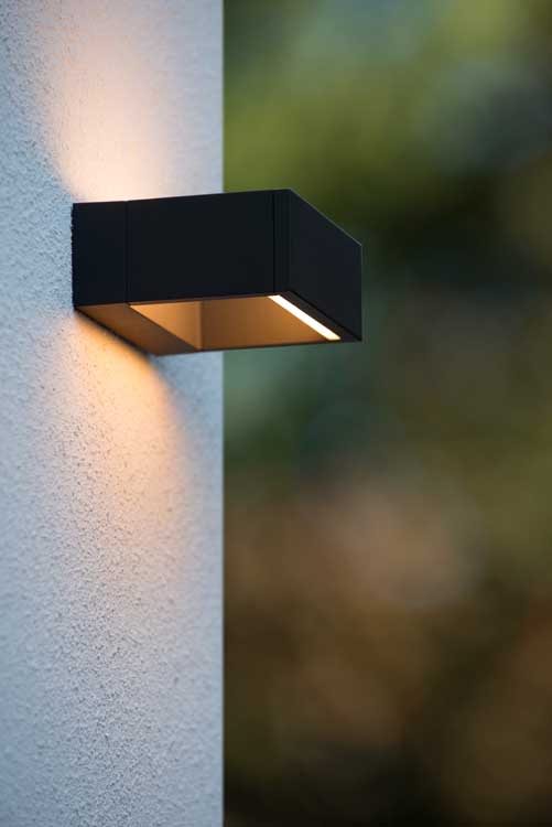 Lucide GOA - Applique murale Extérieur - LED - 1x6W 3000K - IP54 - Anthracite