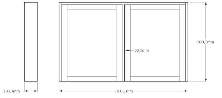 Armoire à miroir Fiori chêne naturel 1200 mm