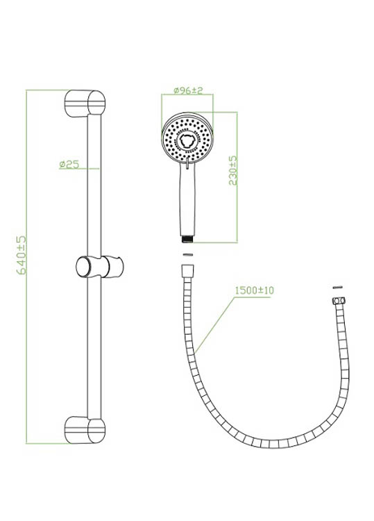 Set de douche Bruce chrome 3 types de jet