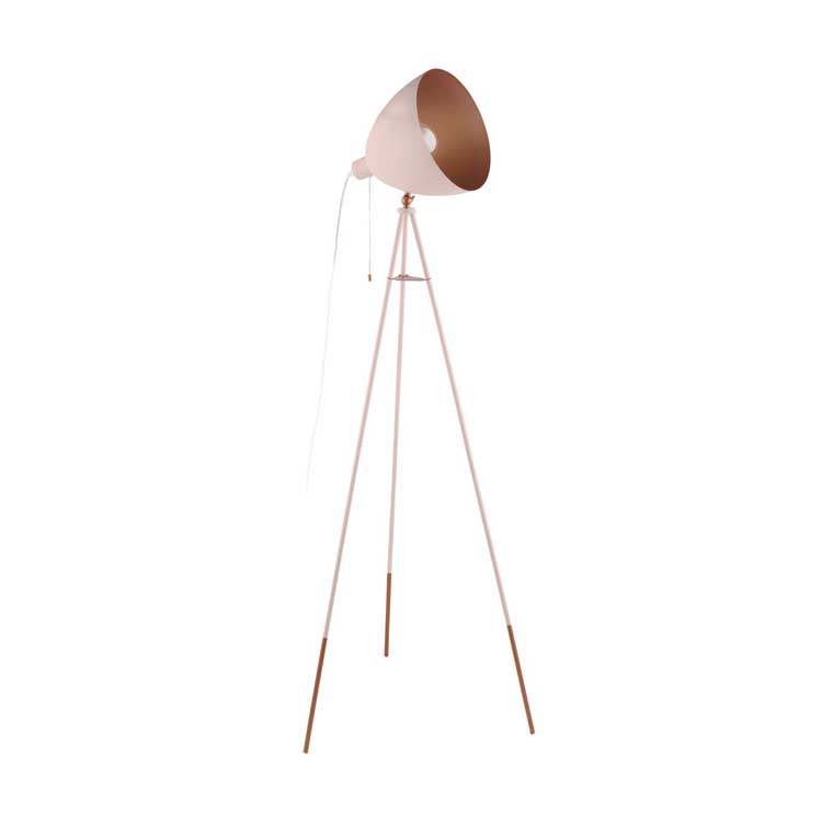 Eglo CHESTER-P - Lampadaire - E27 - 60W - Rose pastel/cuivre