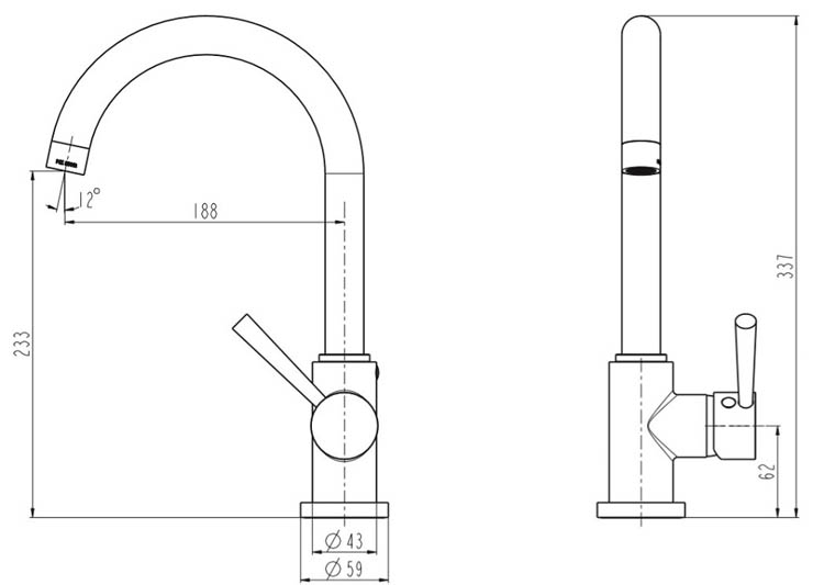 Robinet de cuisine Charlotte inox