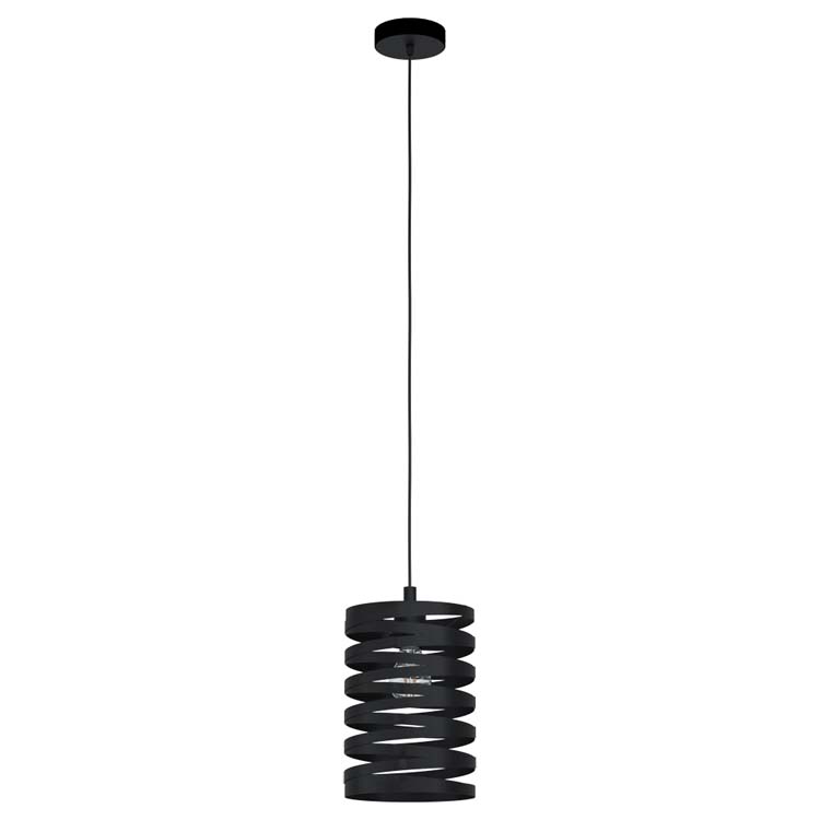 Hanglamp zwart staal diam18cm excl lamp LED mogelijk E27