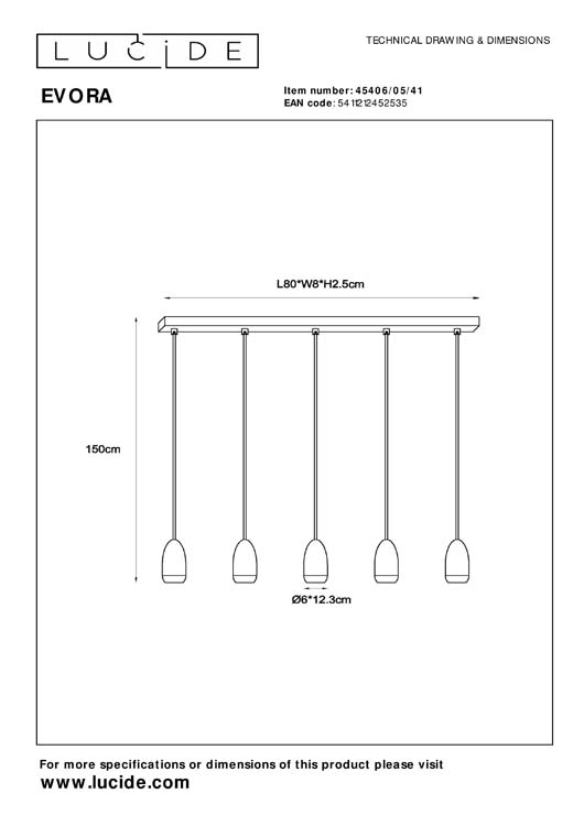 EVORA - Suspension - Ø 10 cm - 5xGU10 - Taupe