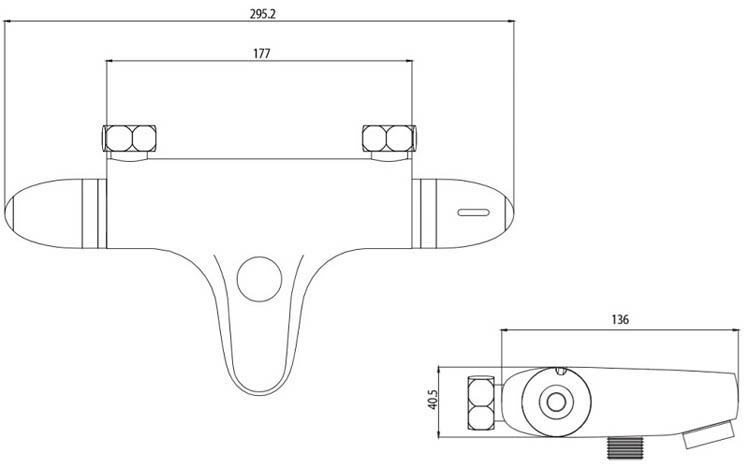 Badkraan thermostatisch Stevie chroom