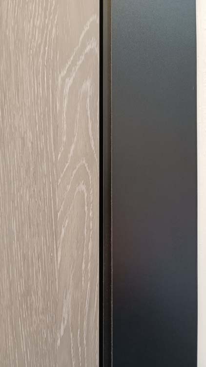 Bloc-porte fini alvéolaire uran grey oak 93x201.5cm+ebras.noir 16.5cm