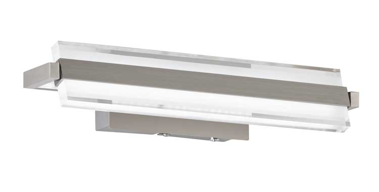 Wandlamp 1x LED 20W - Nikkel - Acryl glas