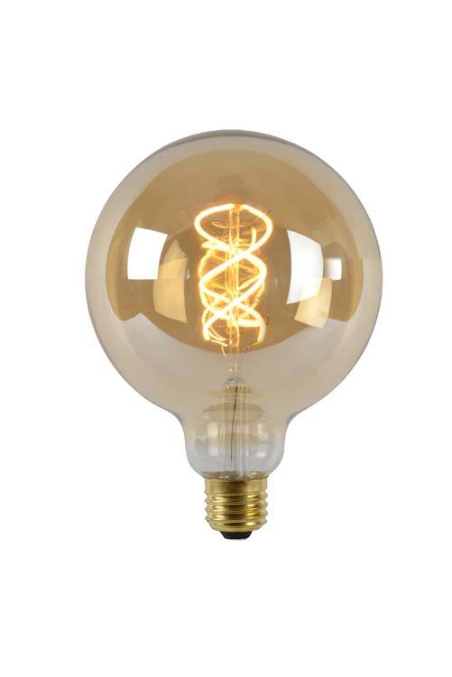 Lucide LED Bulb - Filament lamp - Ø 12,5 cm - Dimb - E27 - 1x5W - Ambe
