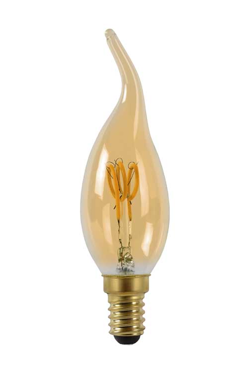 Lucide LED Bulb - Filament lamp - Ø 3,5 cm - LED Dimb. - E14 - 1x3W 2200K - Amber